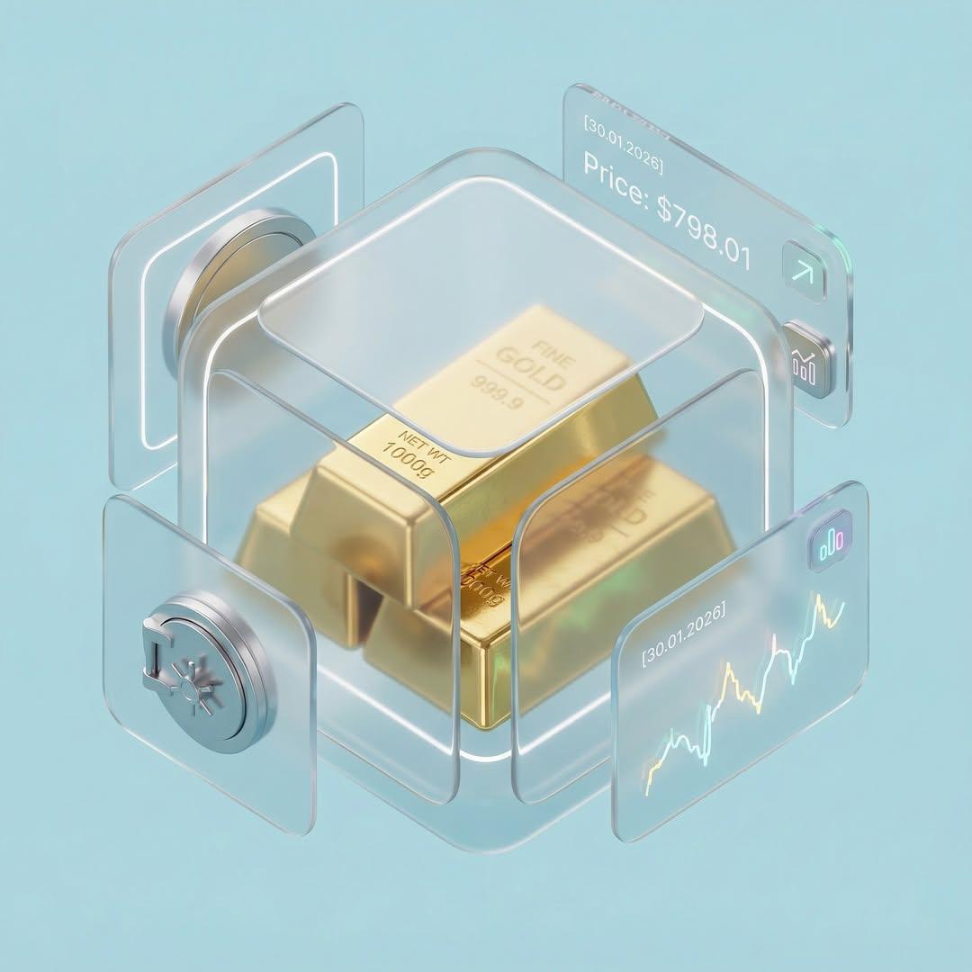 3d Isometric Gold Bars Glassmorphism