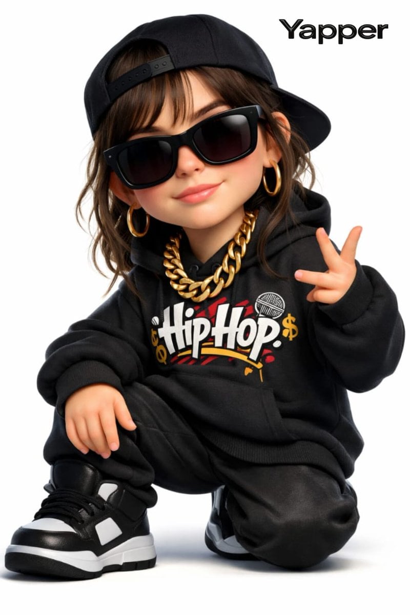 3D-rap-stil kvinna i Pixar-render, -genererad bild