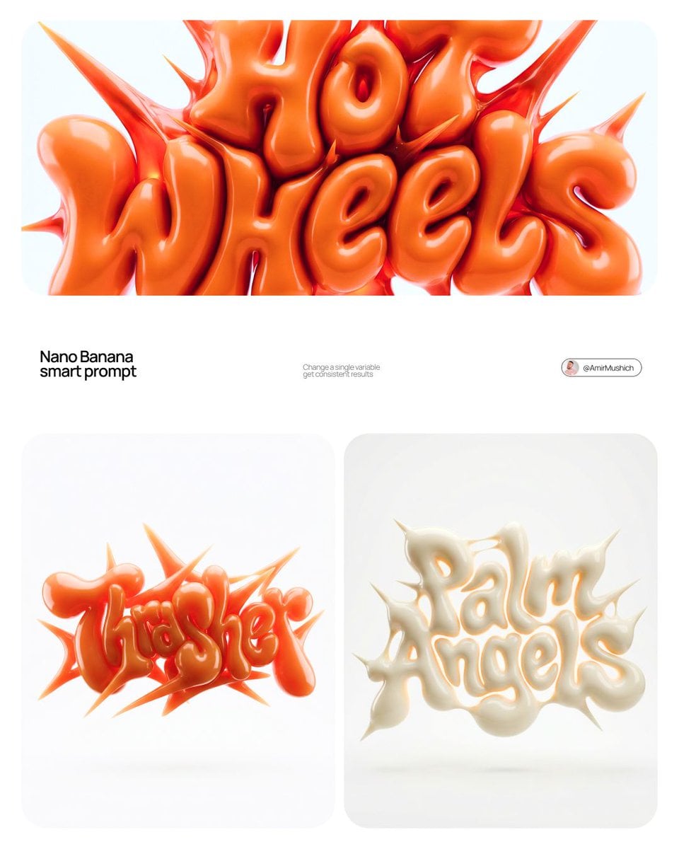 Un logotip de tipografia escultural 3D amb formes de lletra inflables i bombades que es fusionen entre si amb extensions de punxes afilades irradiant cap a fora, representat amb material de làtex d'alt brillantor amb dispersió sub-superficial sobre un fons d'estudi blanc pur amb composició flotant