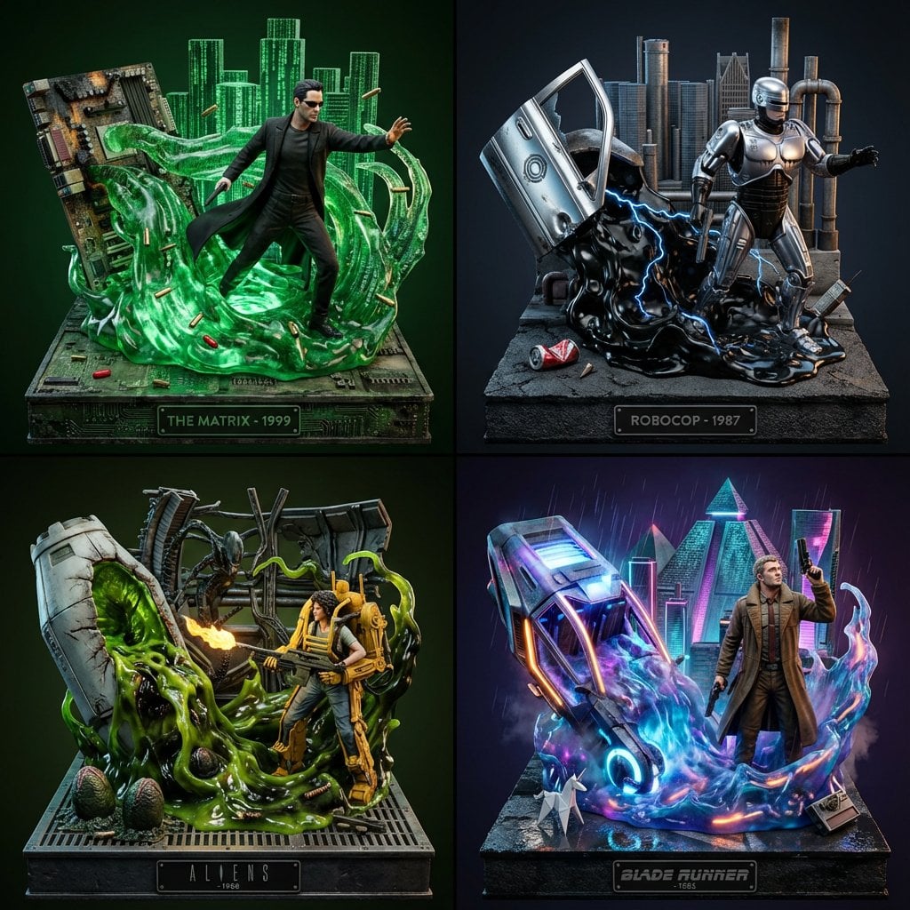 Ai Movie Diorama 2x2 Grid