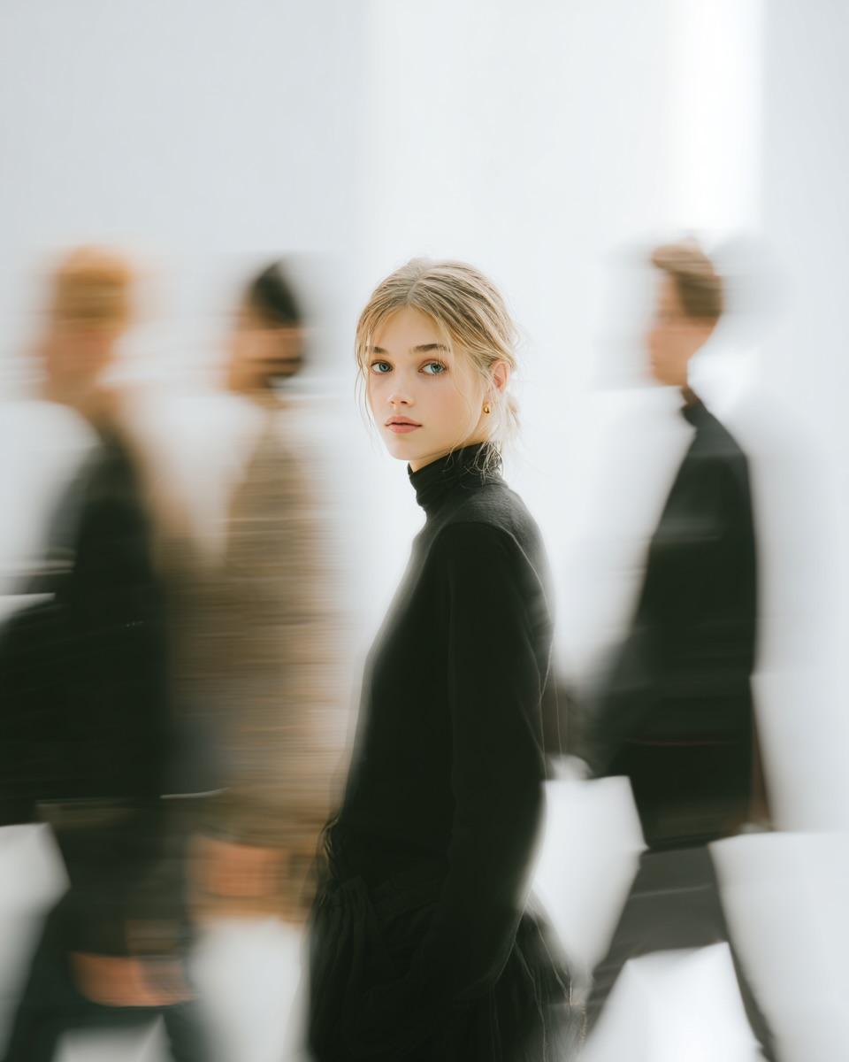Alpine Fashion Portrait Motion Blur