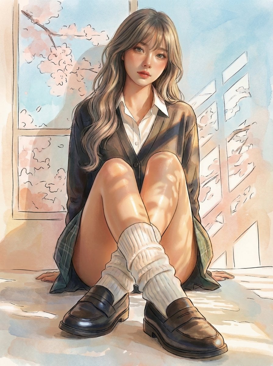 Anime Uniform Photorealistic Girl Clothing Physics