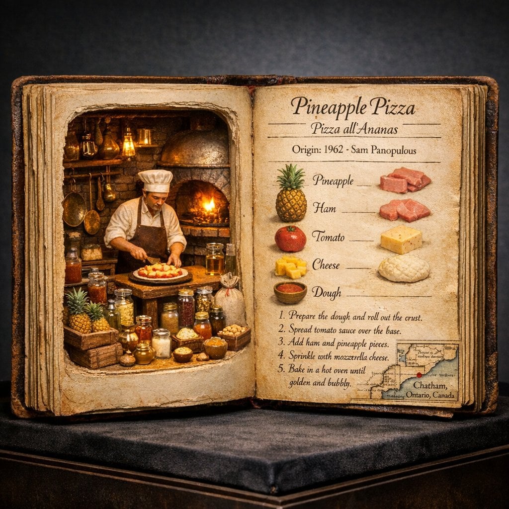 Imatge generada per IA de la recepta de diorama de còdex culinari antic