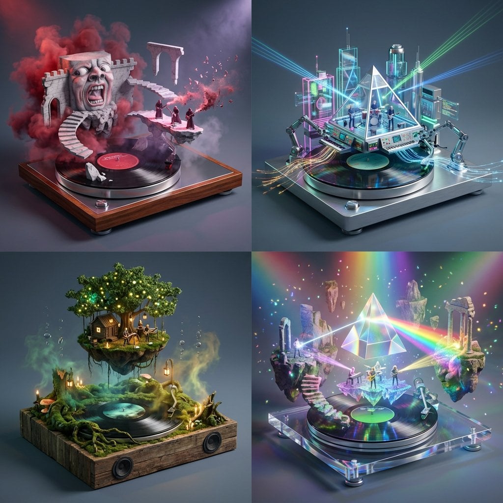 Audio Visual Dioramas 2x2 Grid