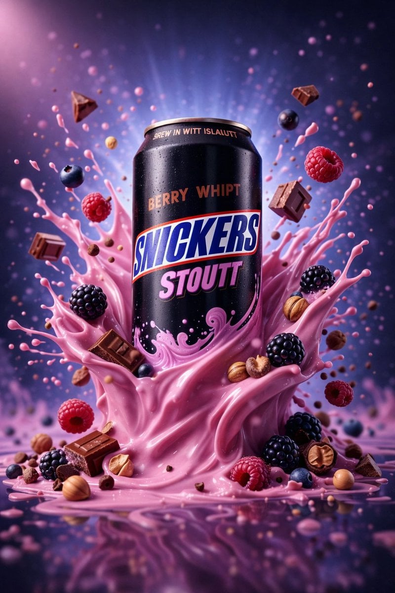 KI-generiertes Bild der Werbung für Protein-Drink-Splash aus Getränkedose