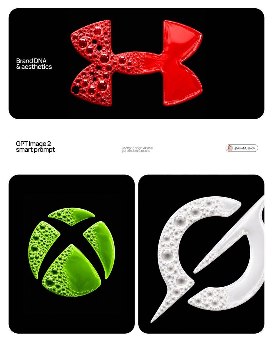 Fotografía macro cenital de un logotipo de marca formado por espuma fluorescente y líquido de burbujas sobre fondo negro, que muestra una textura de burbujas densa en el lado izquierdo que transiciona a un líquido liso y brillante en el lado derecho, con iluminación de estudio desde la parte superior izquierda