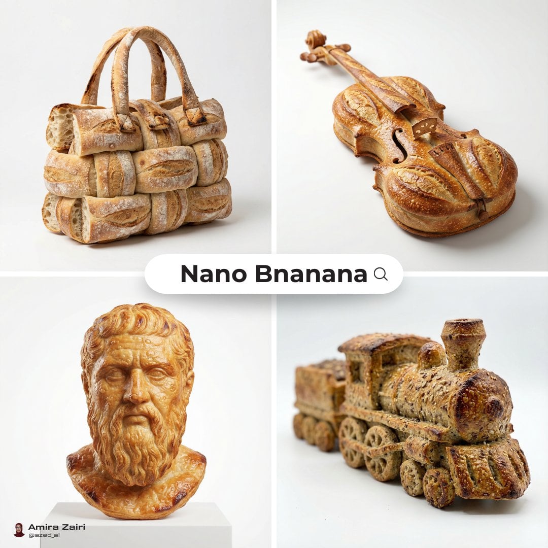 Bread Sculpture Photorealistic Studio