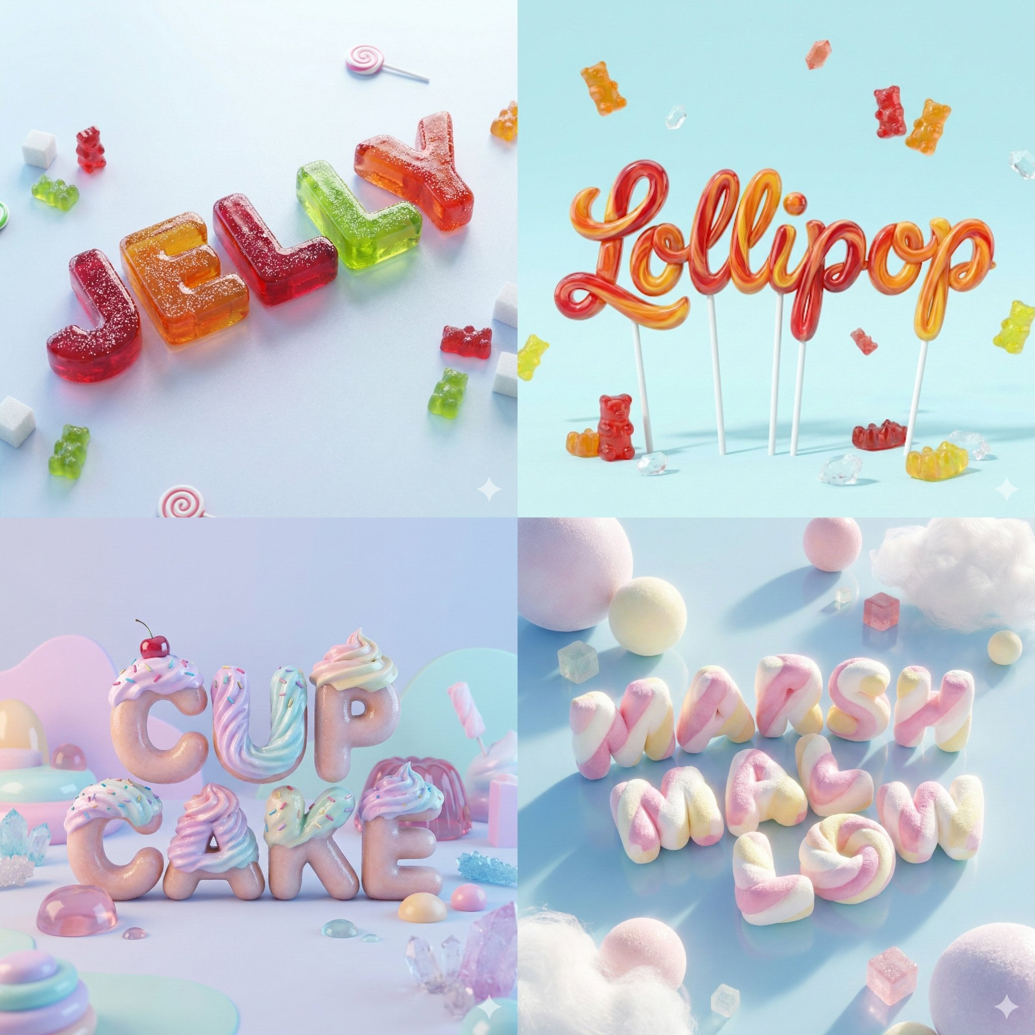 Candy Word 3d Render