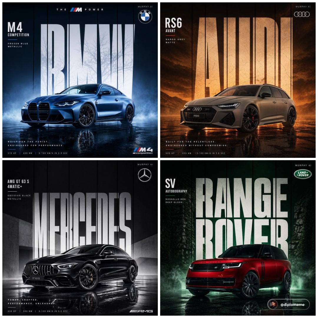 Imatge generada per IA del pòster cinematogràfic de cotxe per a cartellera automobilística