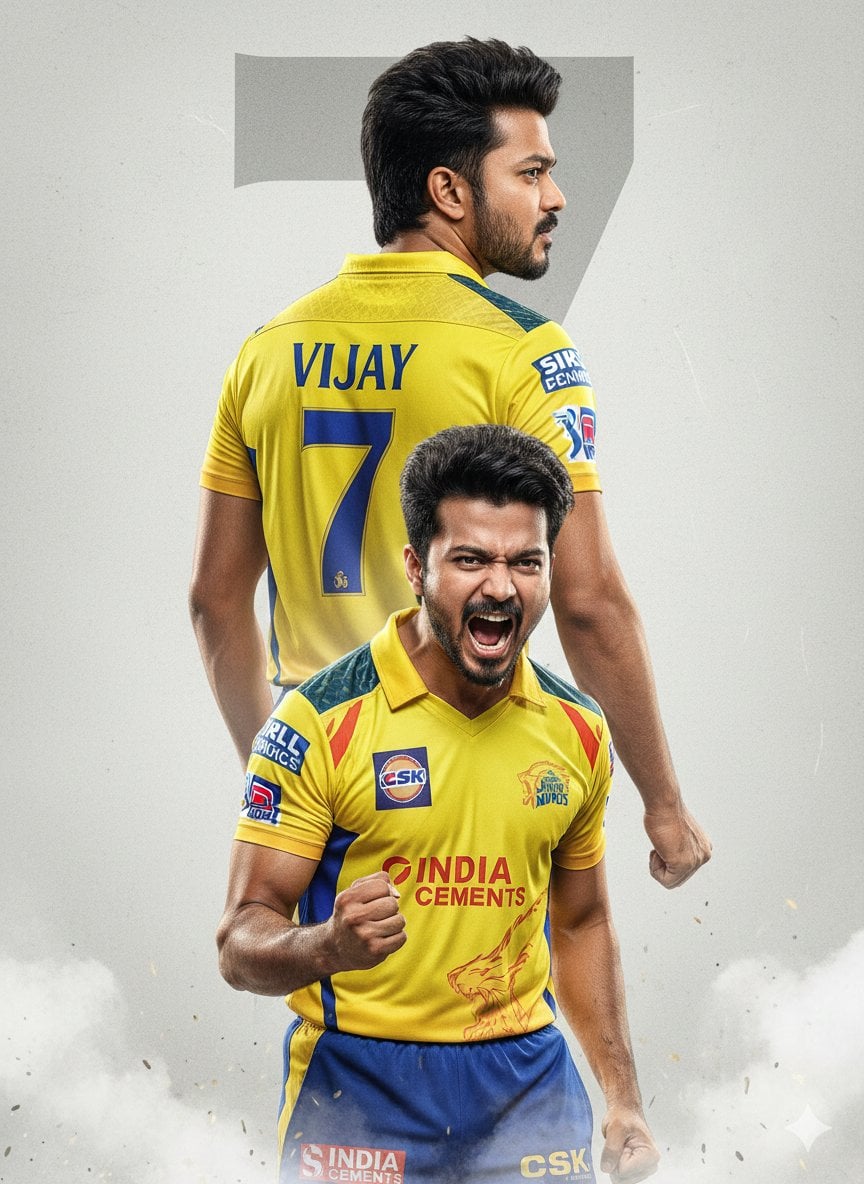 Filmisches Cricket-Poster CSK RCB, KI-generiertes Bild