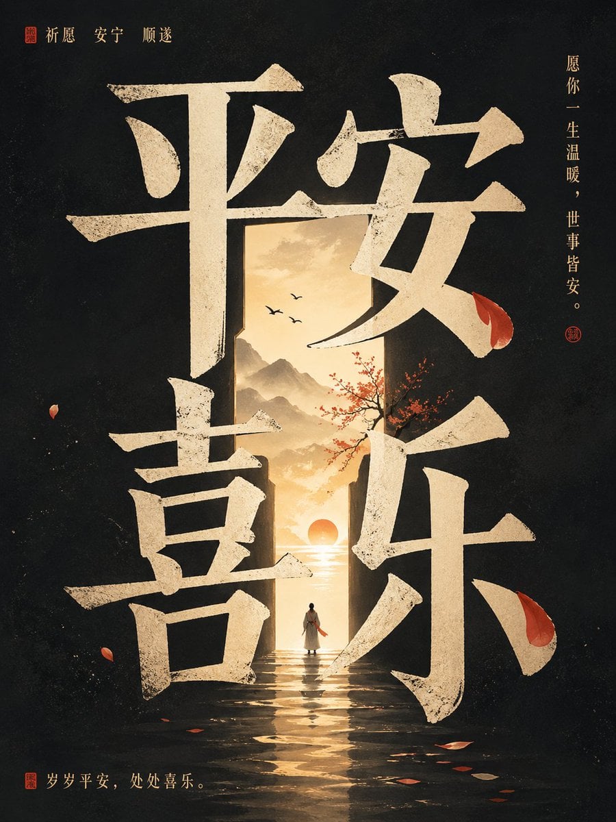 KI-generiertes Bild zum Konzeptposter Chinesische Typografie