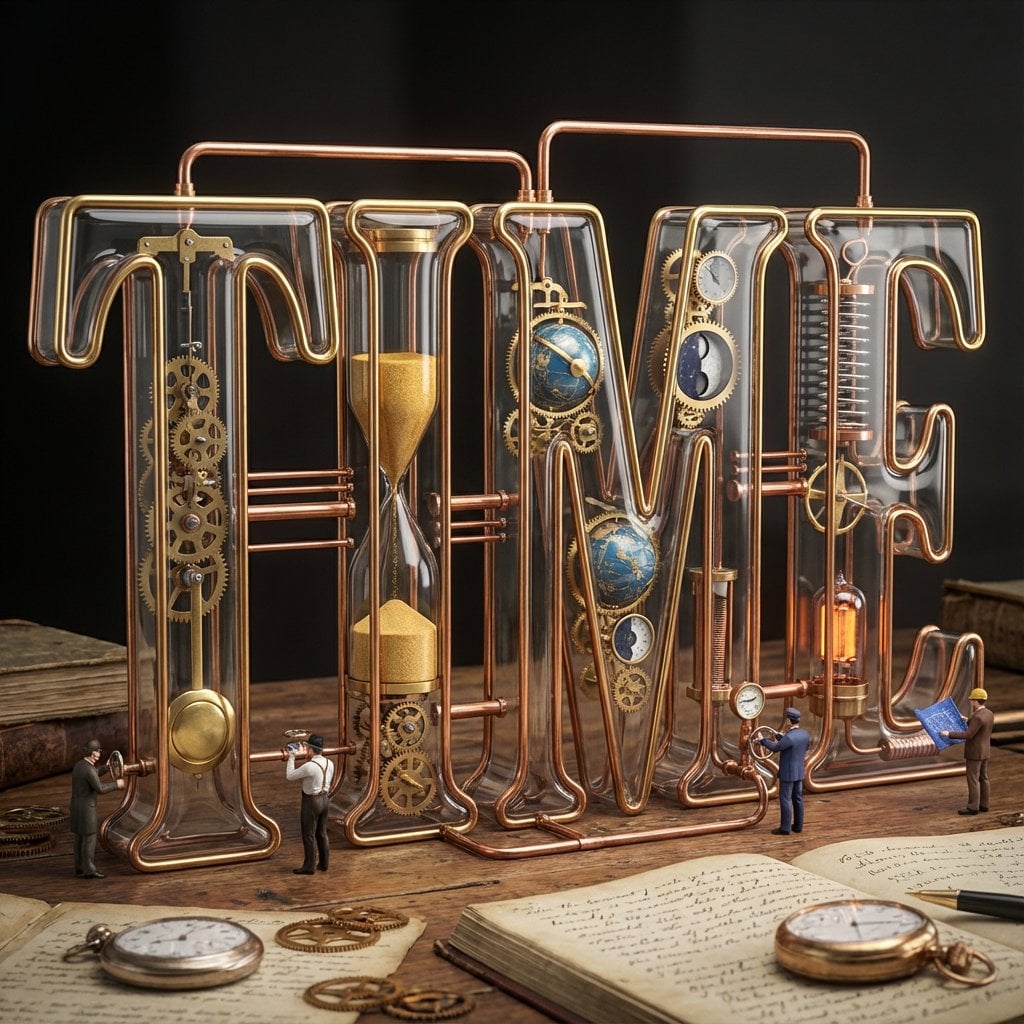 Conceptual 3d Typography Material Sculpture
