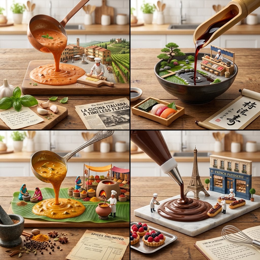 Cuisine Diorama 2x2 Grid