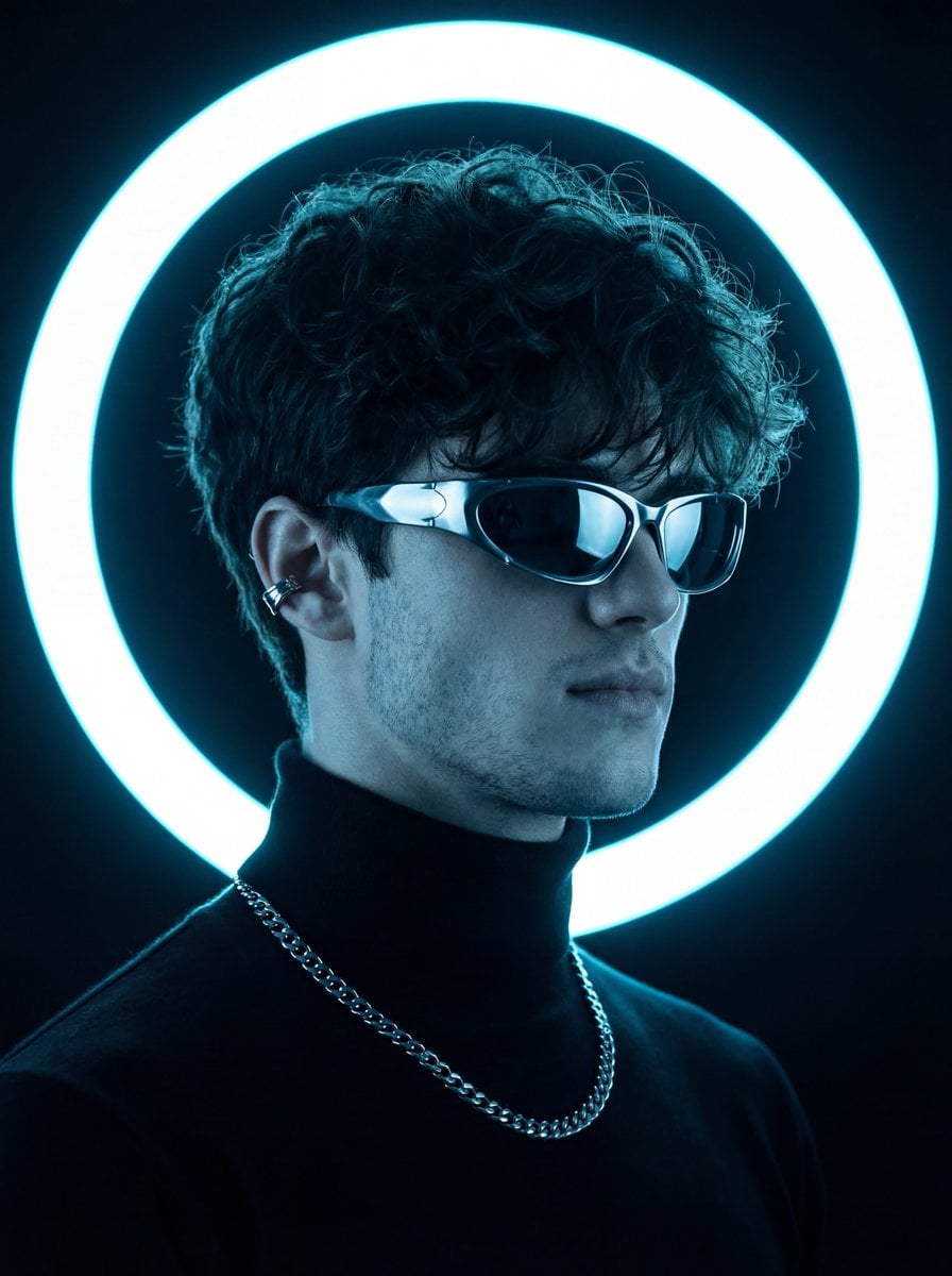 Dark Studio Minimalist Futuristic Portrait
