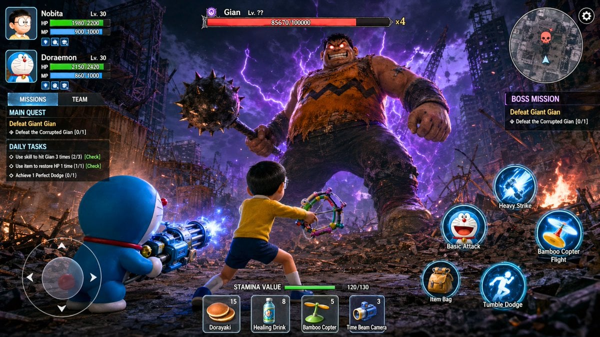 Doraemon Strids-RPG Mobil Skärmdump -genererad bild
