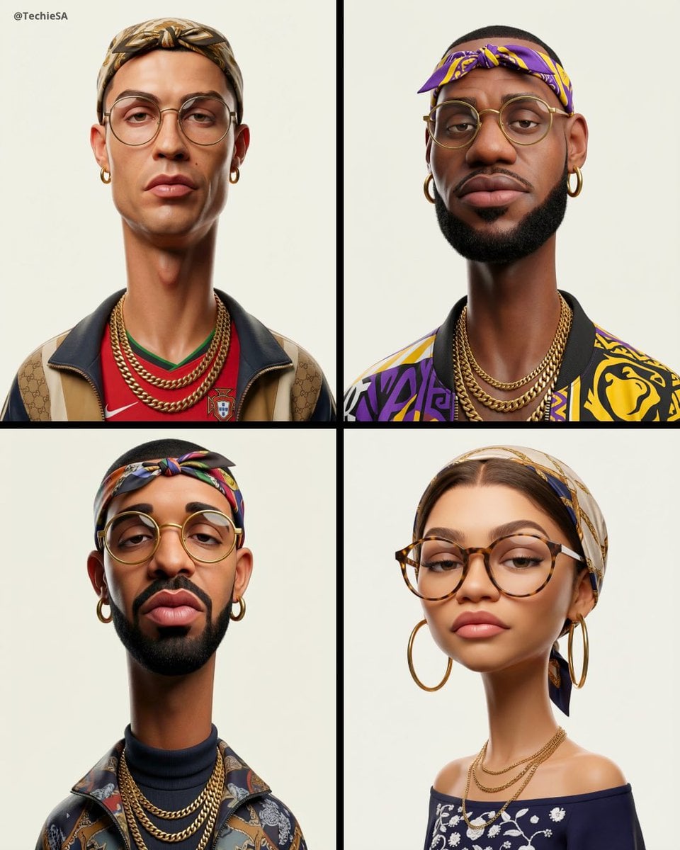KI-generiertes Bild eines übertriebenen 3D-Karikatur-Charakterporträts