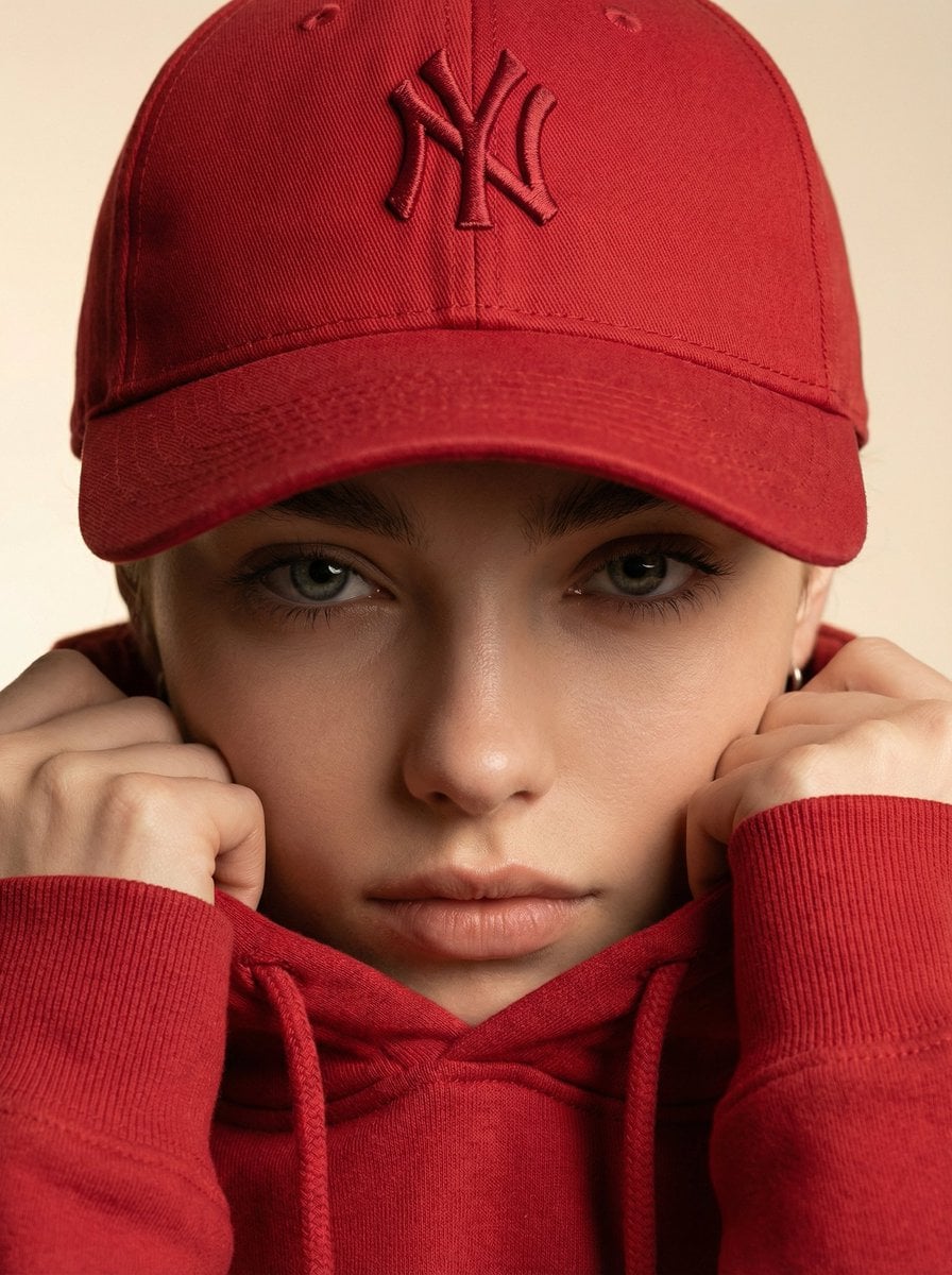Fashion Beauty Crop Red Cap Embroidered Logo