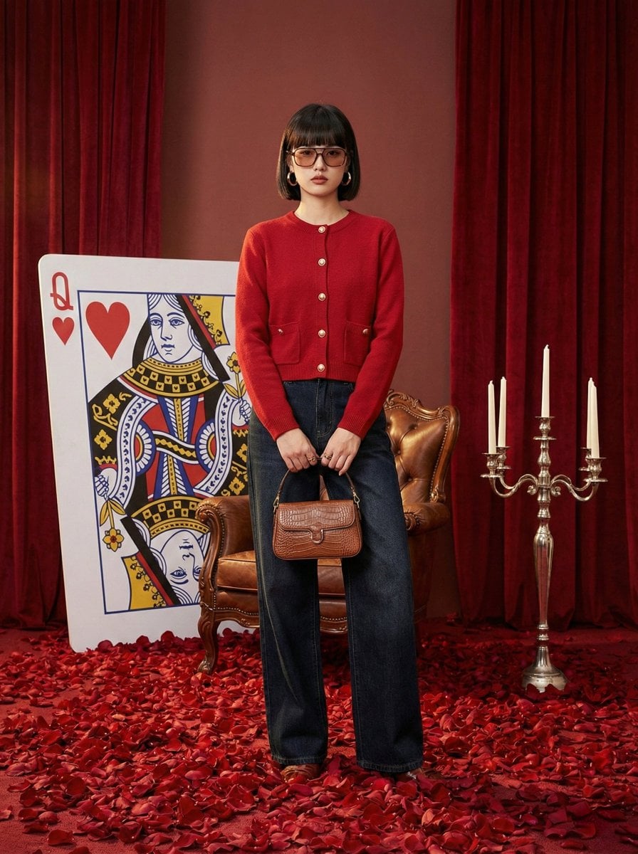 Mode-Editorial Alice im Wunderland Studio KI-generiertes Bild