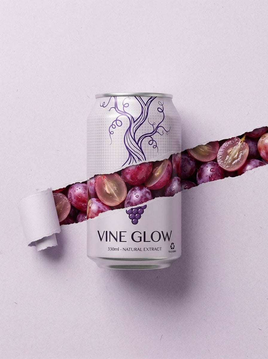 KI-generiertes Bild des Produkts Trauben-Dose Vine Glow