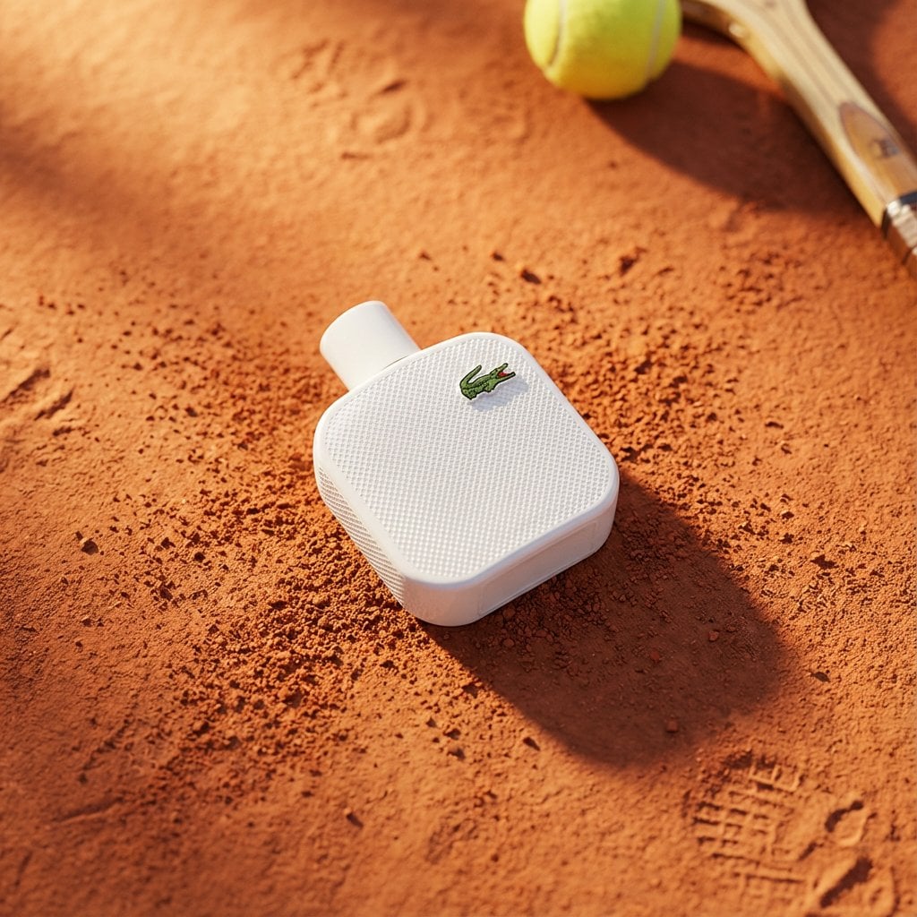 Et profesjonelt flat lay-foto av et produkt tatt fra oven, på en teksturert overflate med naturlig belysning fra øvre venstre, med minimalistisk komposisjon, negativt rom og varme skygger