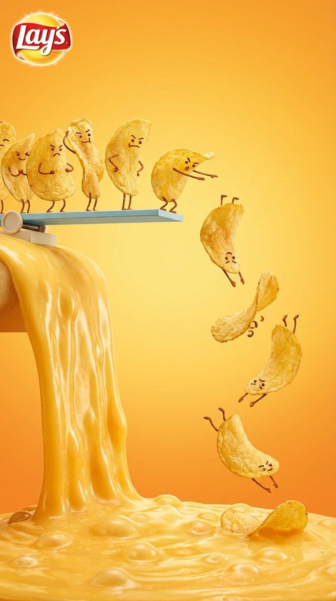 Lays Potato Chips Cheese Diving Advertising