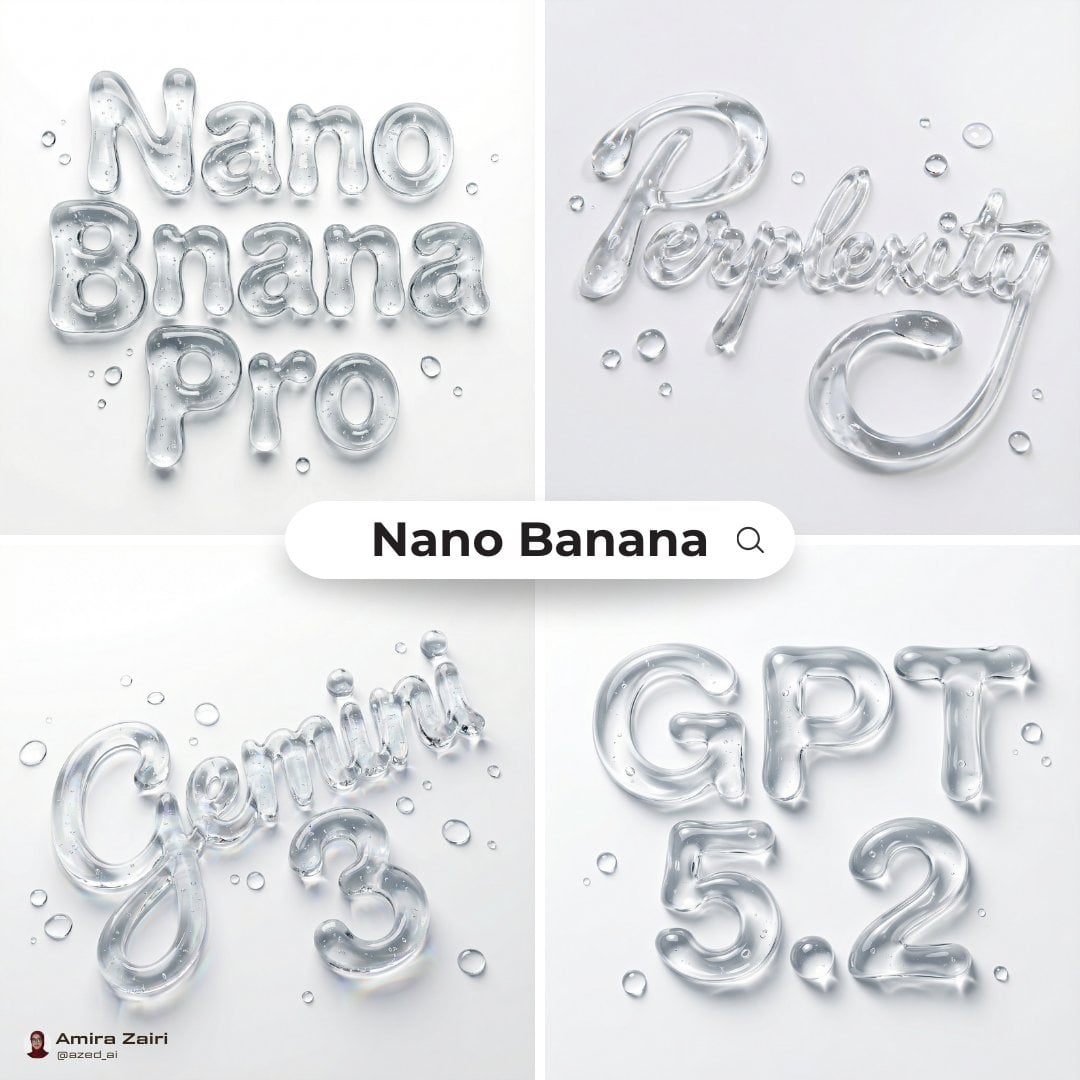 Tekutá typografia Text vodný gél generovaný obrázok