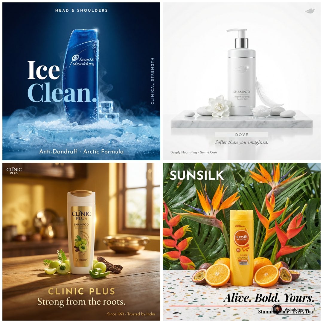 Luxury Shampoo Bottle Campaign Poster