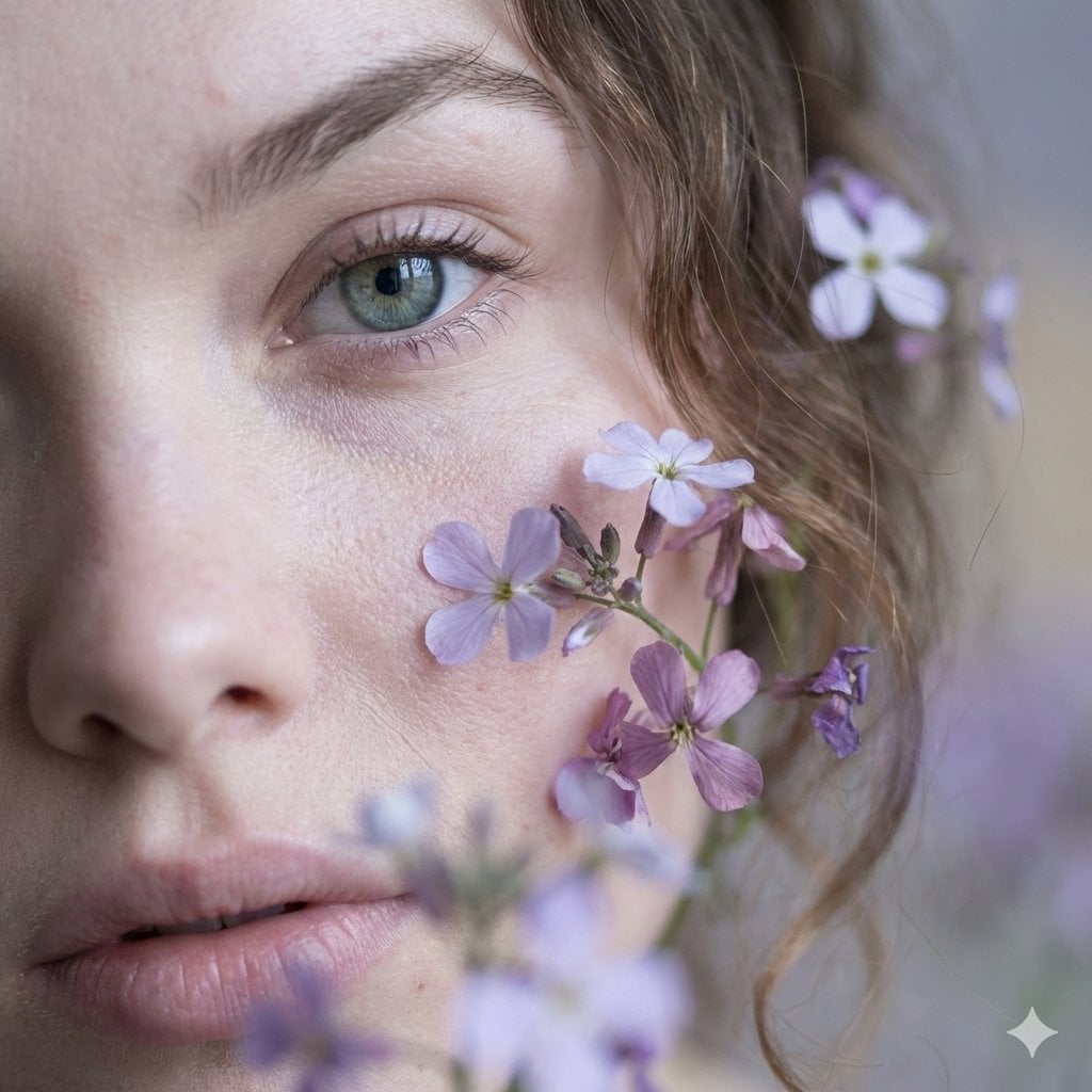 Macro Fine Art Portrait Young Woman Wildflowers