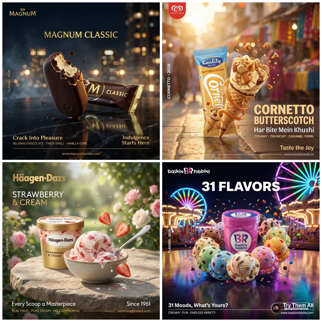 Magnum Cornetto Ice Cream Ad Poster