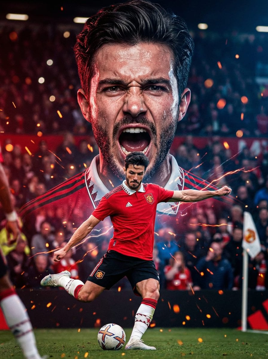 Manchester United Fußball-Poster Cinematisches Key-Art, KI-generiertes Bild