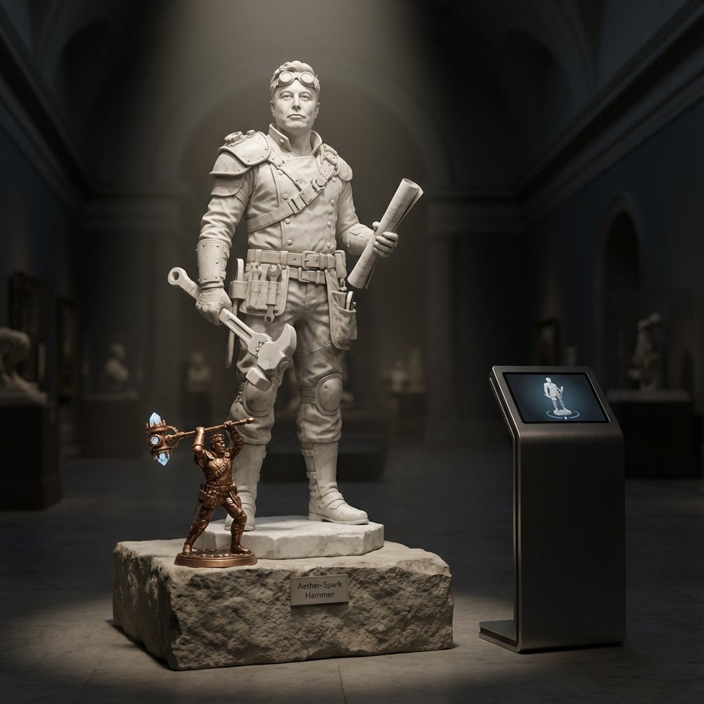Marble Statue Famous Person Museum Hall