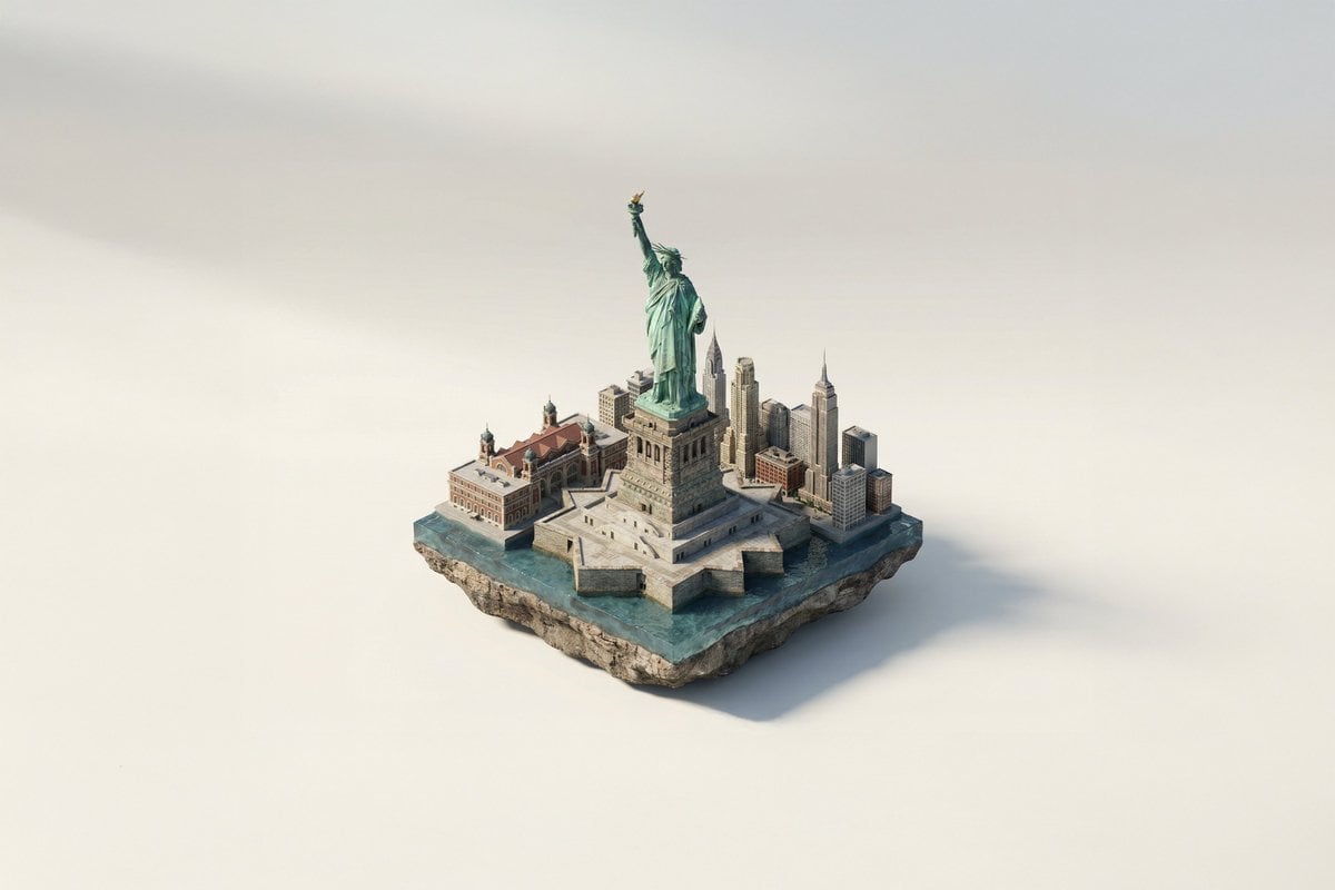 Miniatyrarkitektonisk diorama, -generert bilde