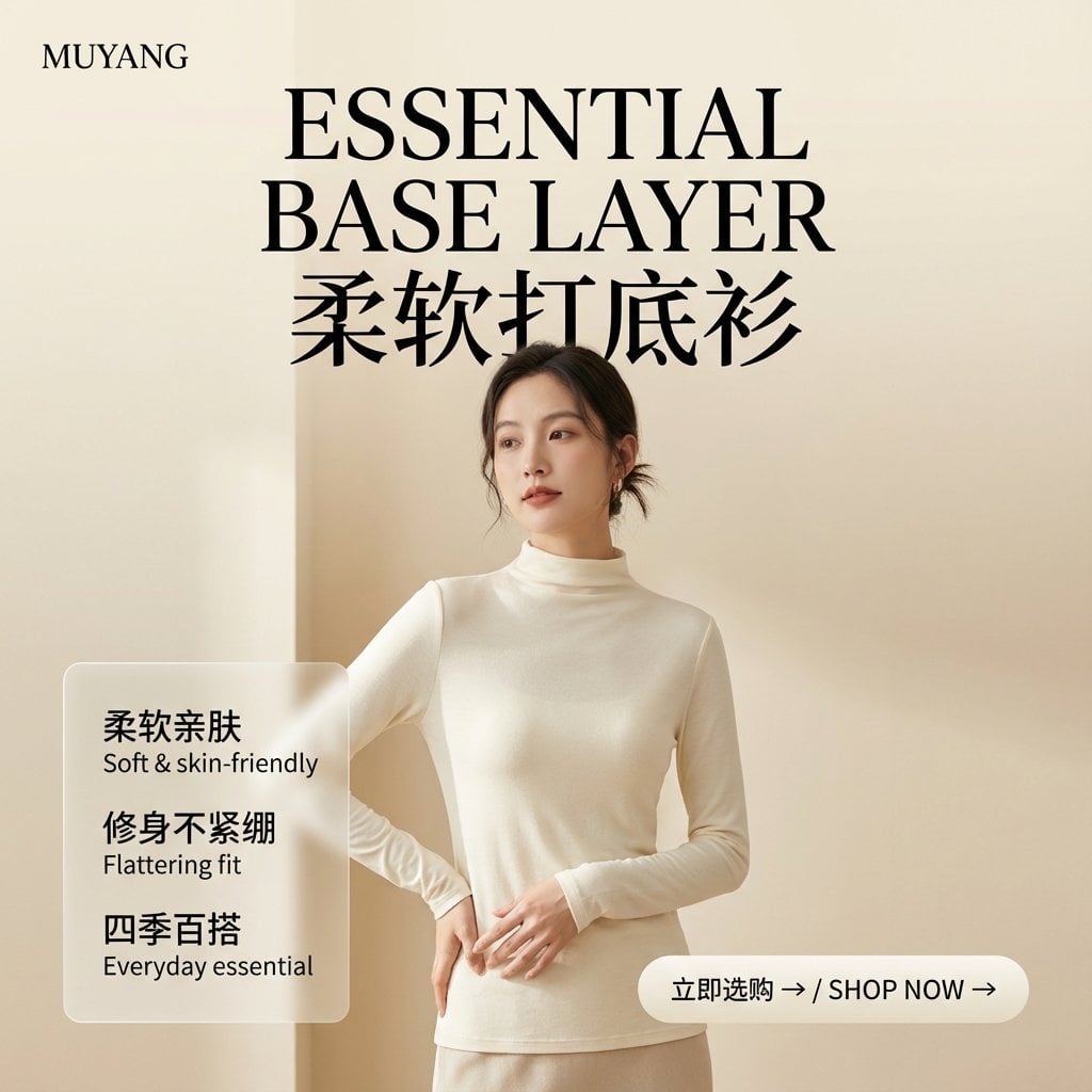 KI-generiertes Bild zum Minimalistischen Mode-Produktplakat Asiatisches Model