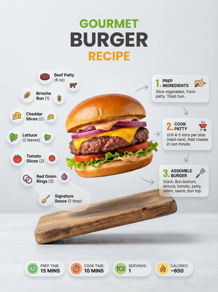 Moderne Opskrift Infografik -genereret billede