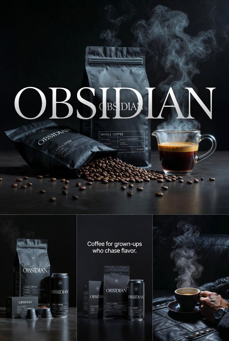 KI-generiertes Bild der Obsidian Coffee Premium Editorial-Serie