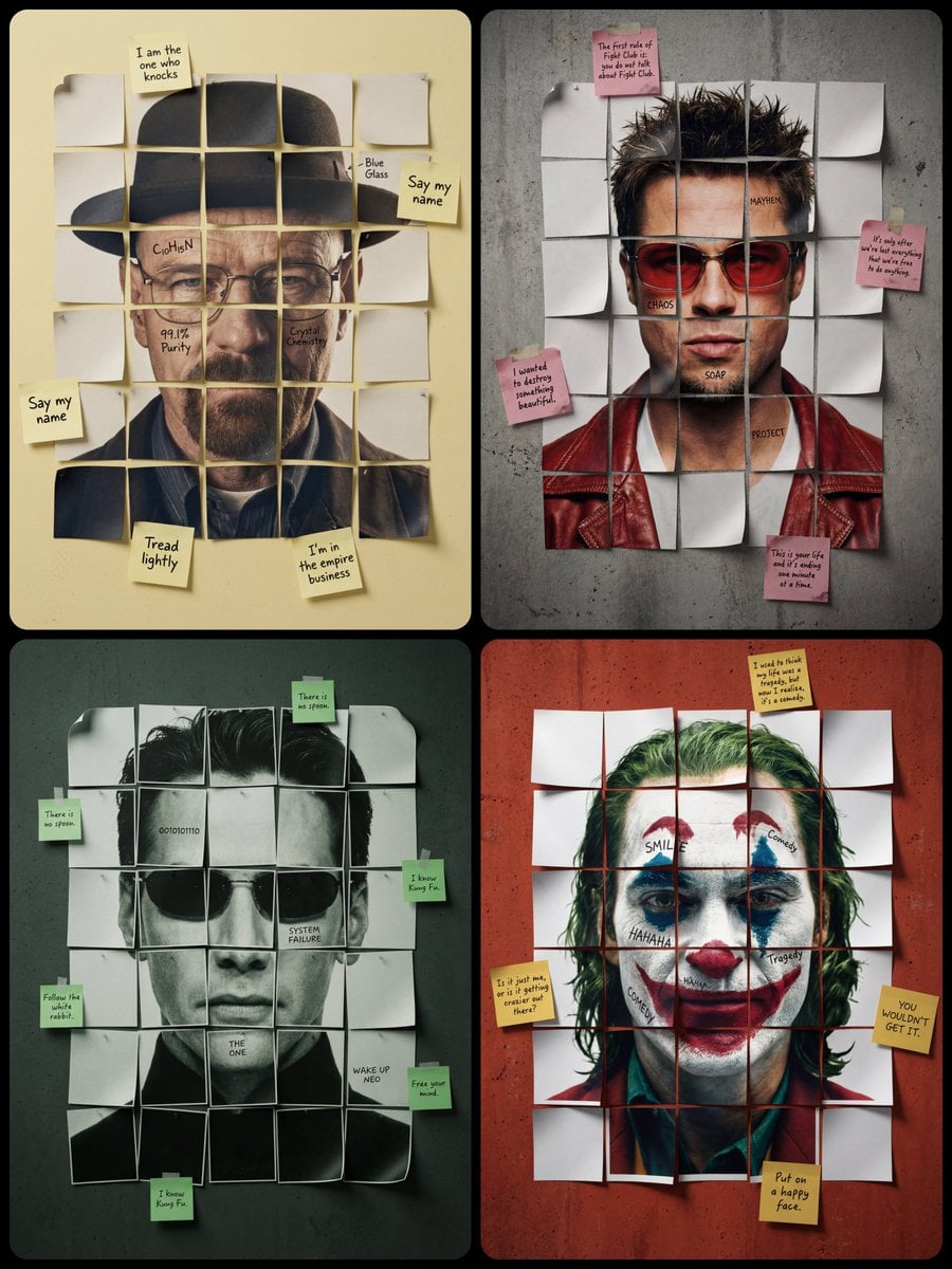 Paper Fragment Portrait Poster