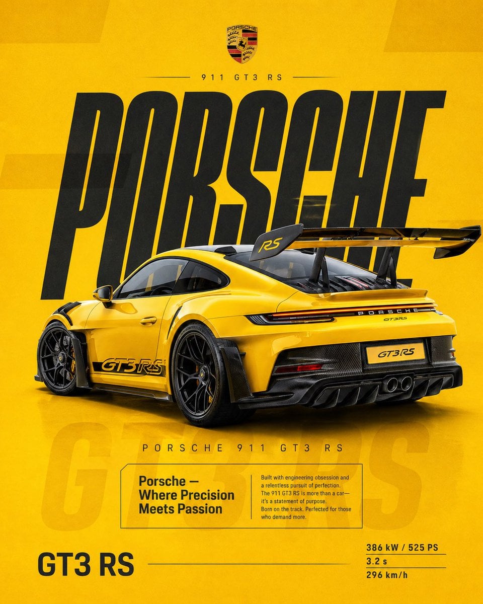 KI-generiertes Bild zum Porsche 911 GT3 RS BMW M4 CSL Sozialen Poster