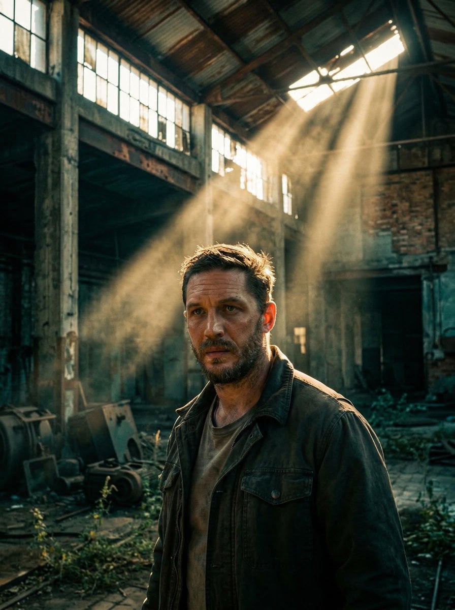 Portrait Abandoned Warehouse God Rays