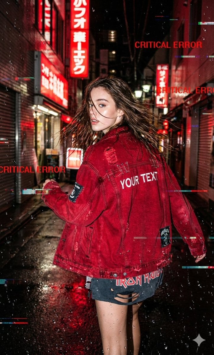 Immagine generata da IA di stile di strada crudo e spontaneo nel vicolo di Neo Tokyo