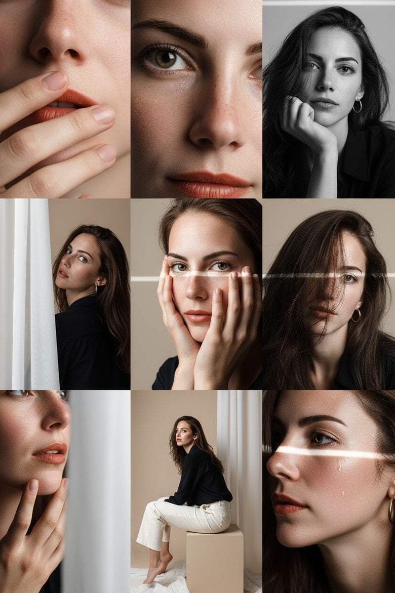 Soft Beige Studio Portrait Series