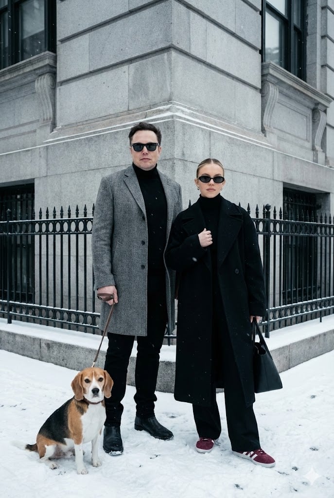 Sophisticated Urban Winter Couple Portrait A44212b
