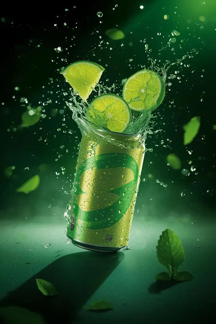 Sparkling Lime Soda Can Heroic Cinematic