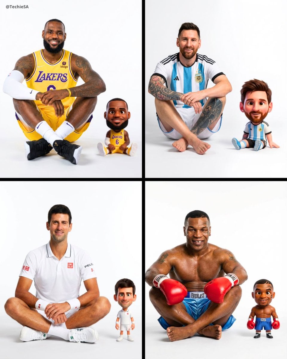 Split Composition Portrait Real Human Pixar Miniature Soccer Ball