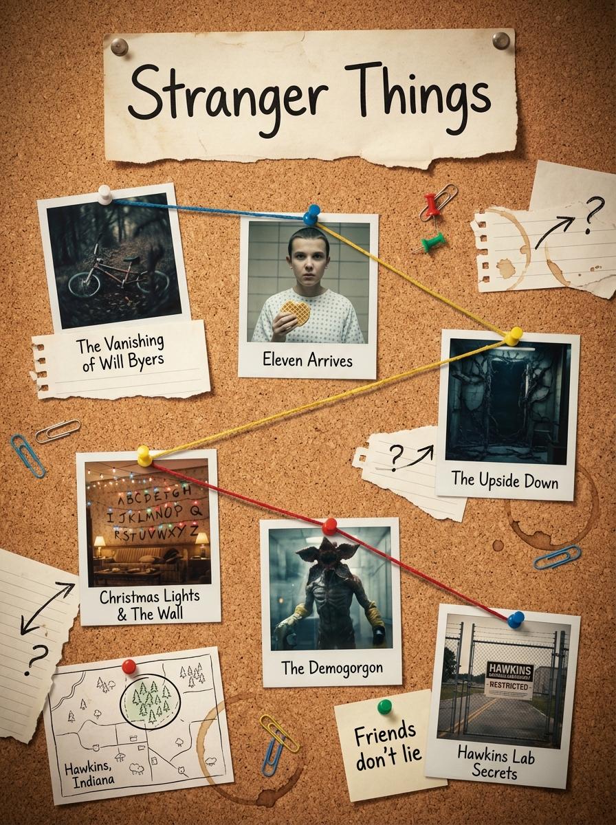 Stranger Things Corkboard Summary