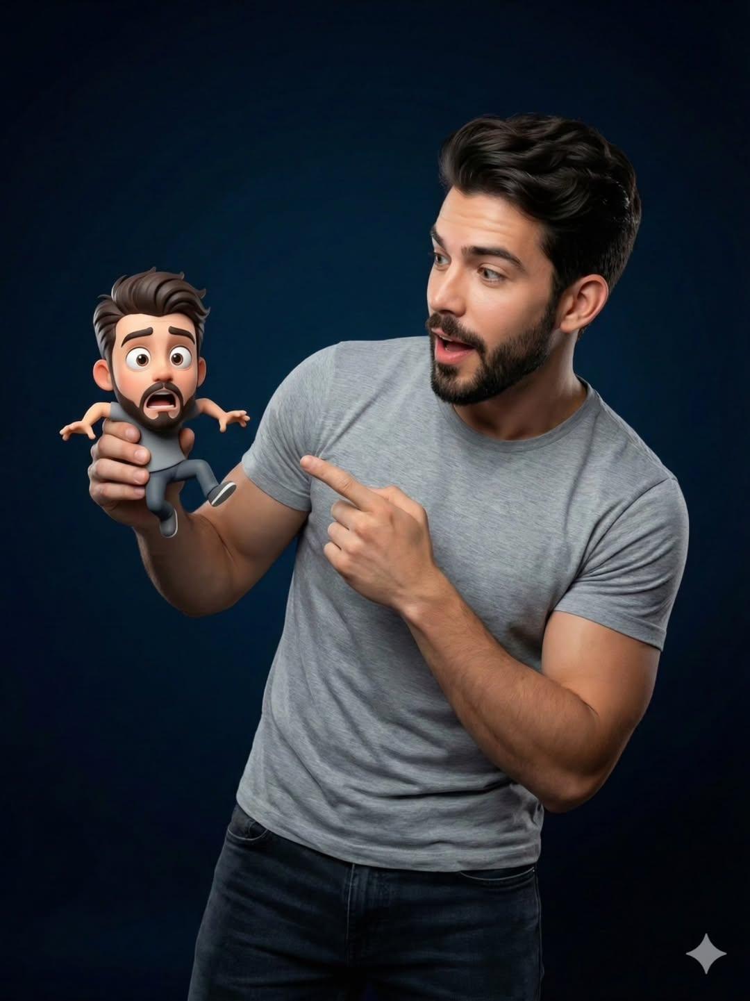 Stüdyo Portre Gerçek İnsan Pixar Minyatürü ile oluşturulmuş görsel