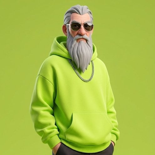 Gestileerde antropomorfe cartoonpersonage streetwearstudio, door gegenereerde afbeelding