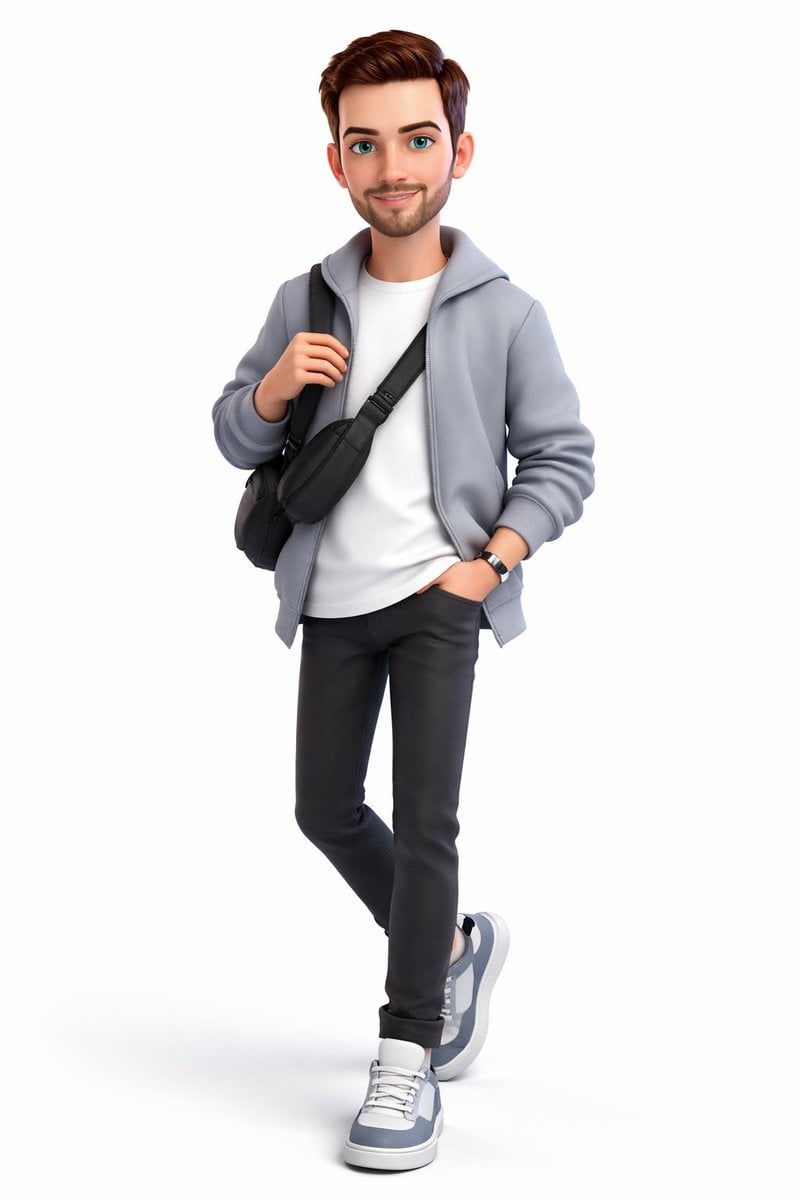 Stilisierter Cartoon-Junge 3D-Render KI-generiertes Bild