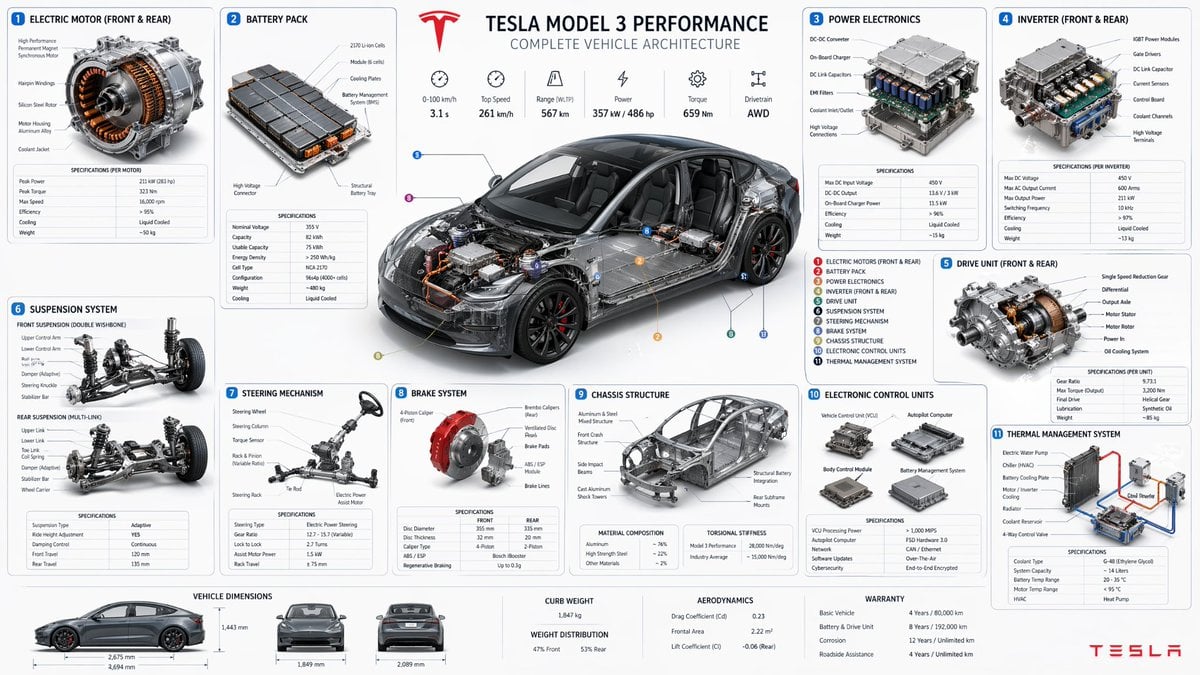 Tesla Main Components Exploded View