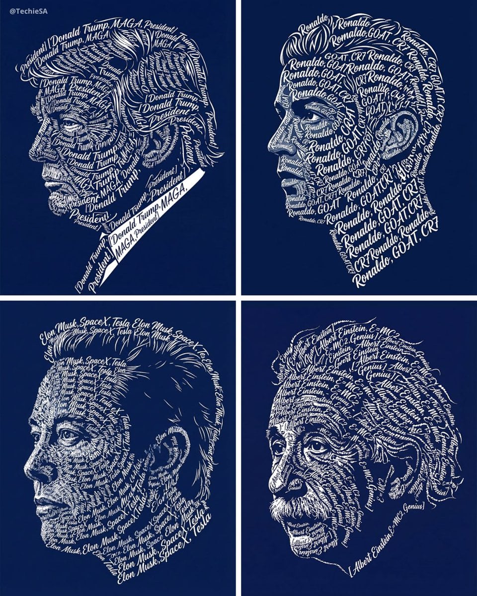 Typografisch Zijprofiel Portret Marineblauwe Achtergrond door gegenereerde afbeelding