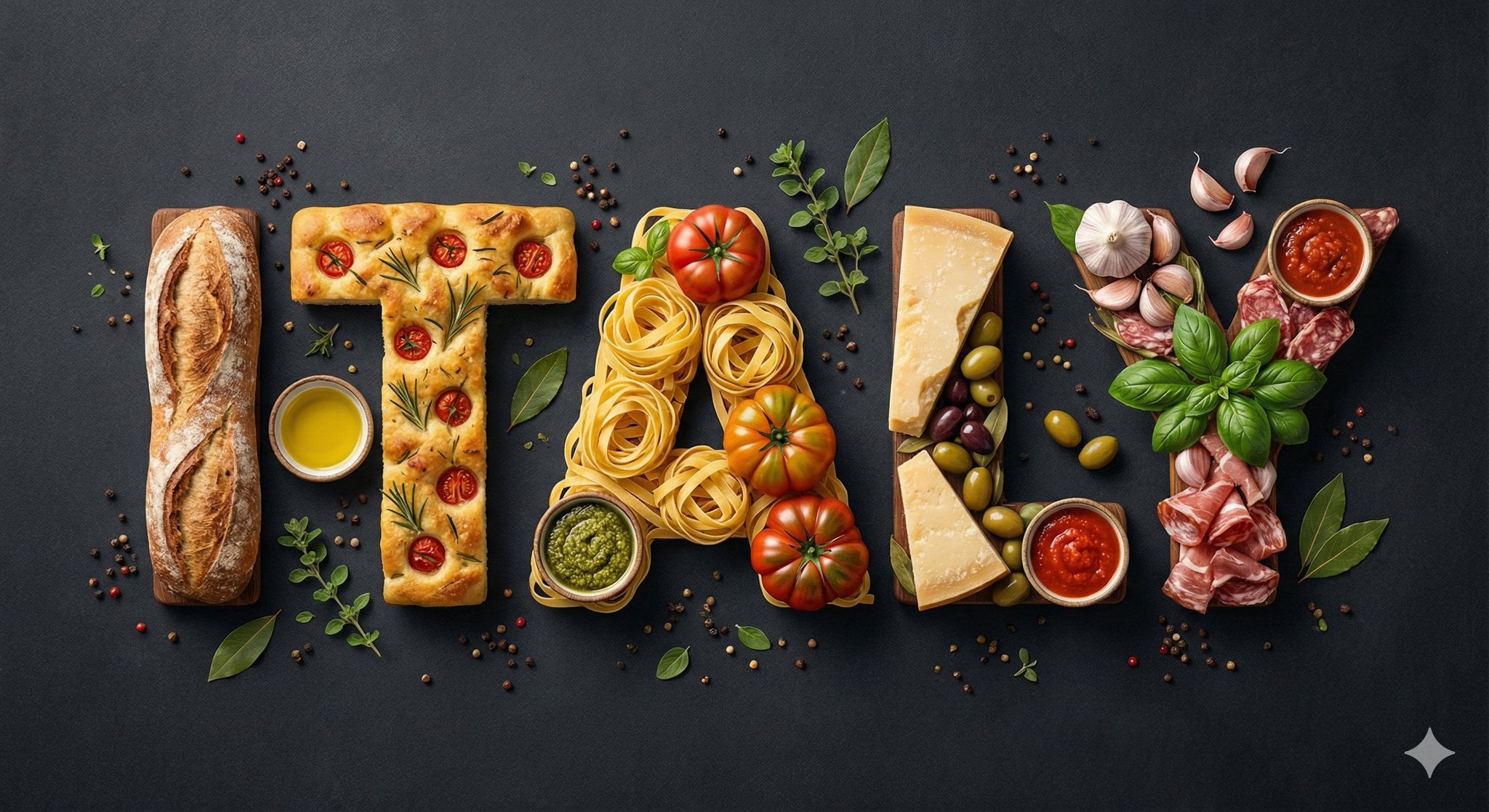 Typography Food Country Name